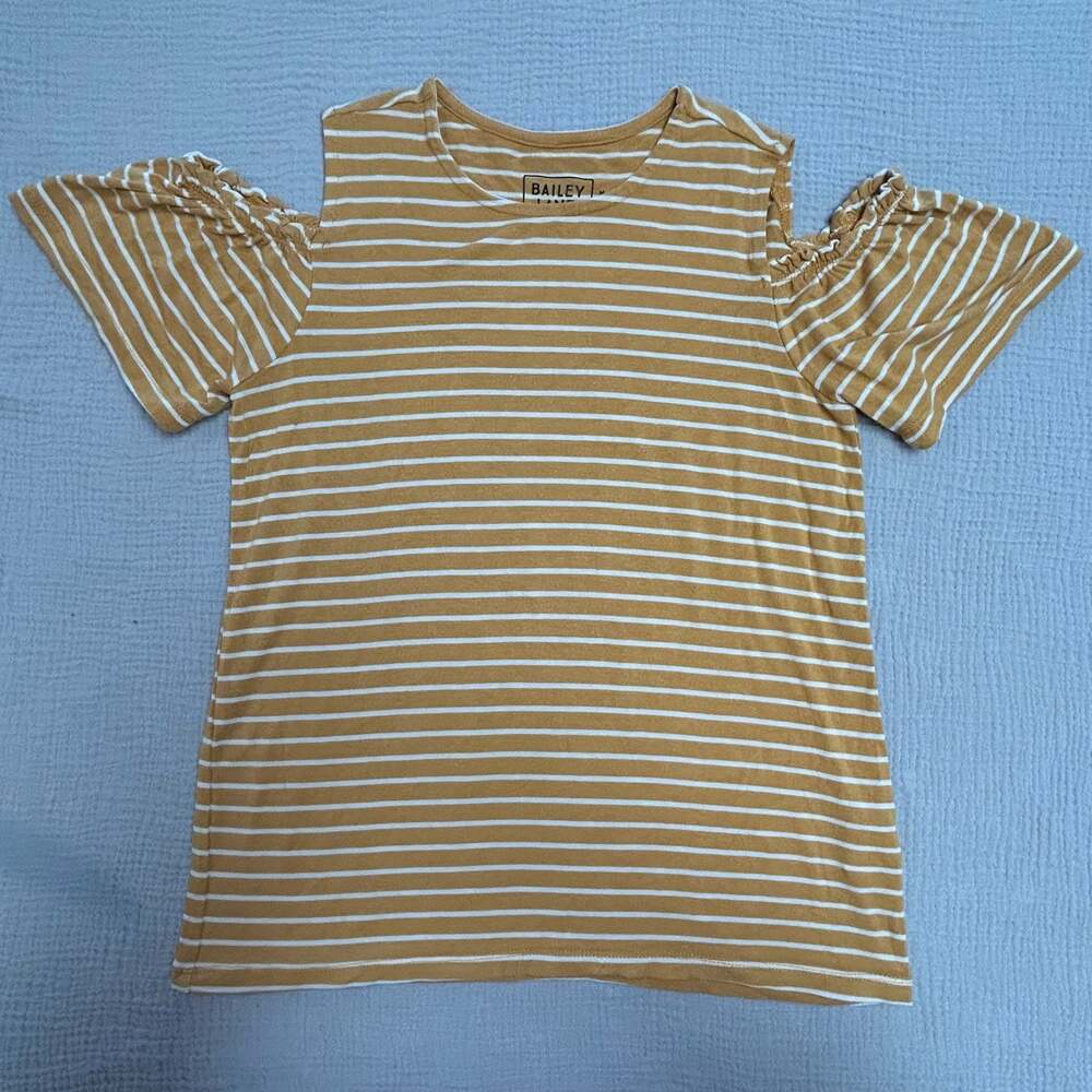 Bailey Lane Striped Cold Shoulder Top Size M 8-10